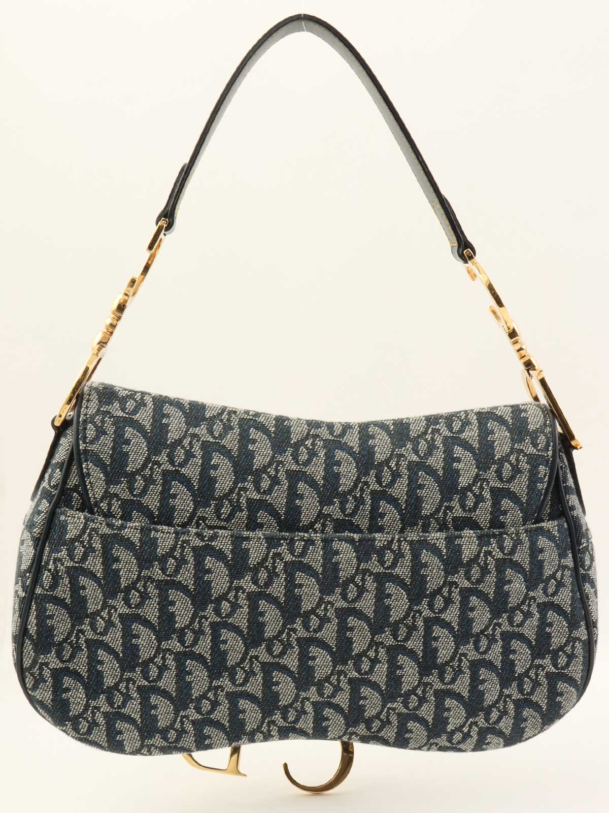Trotter Pattern Double Saddle Bag Navy