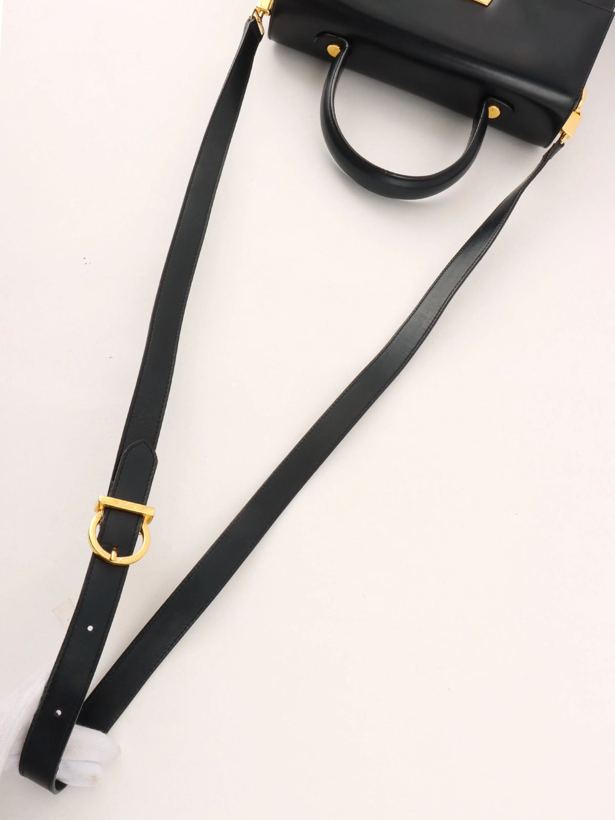 Gancini Plate 2-Way Bag Black