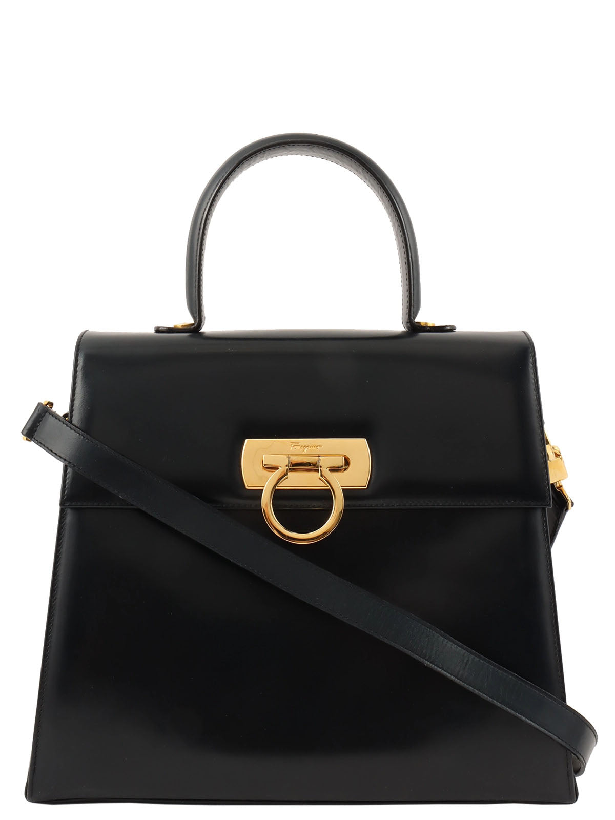 Gancini Plate 2-Way Bag Black