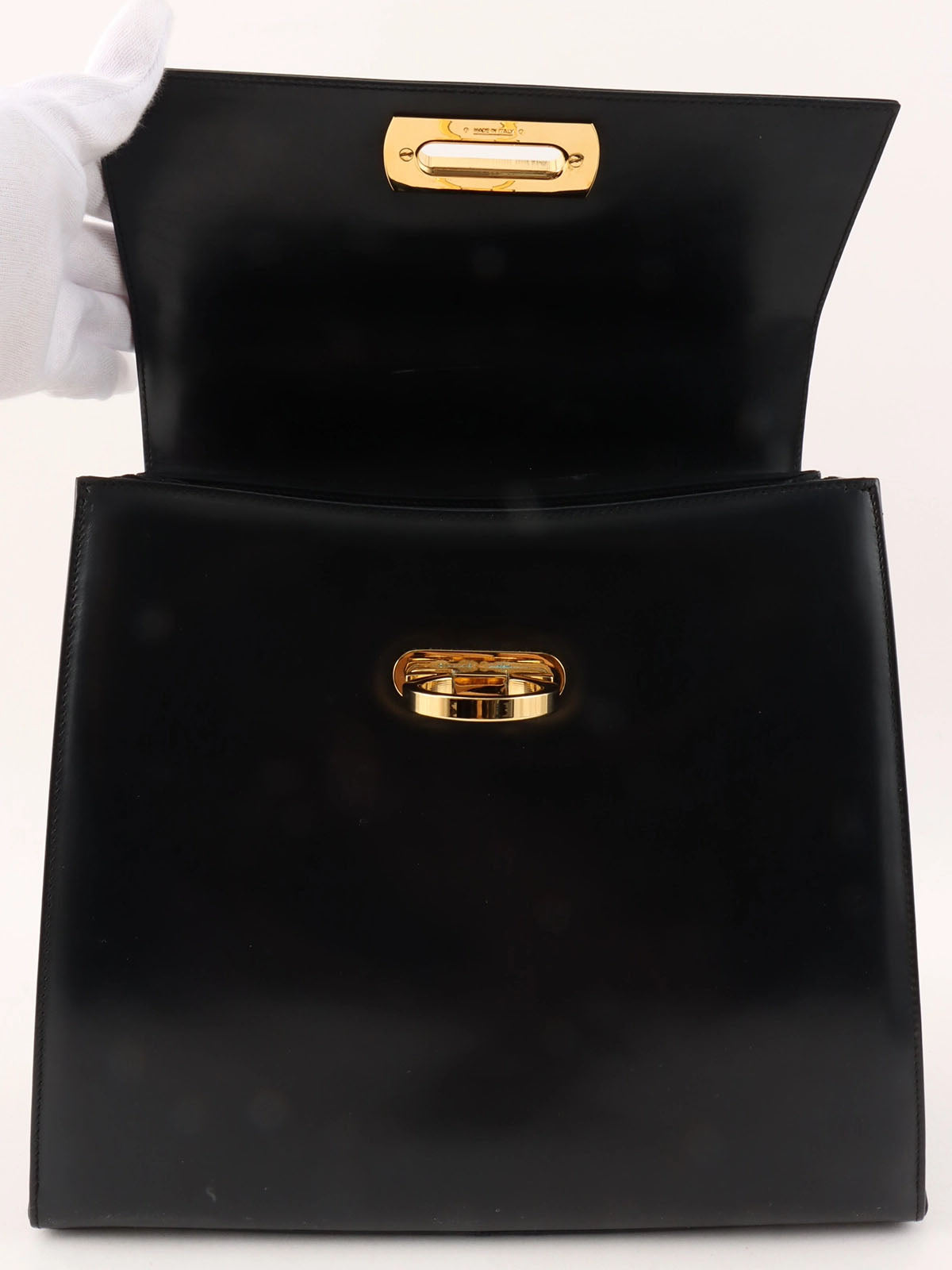 Gancini Plate 2-Way Bag Black