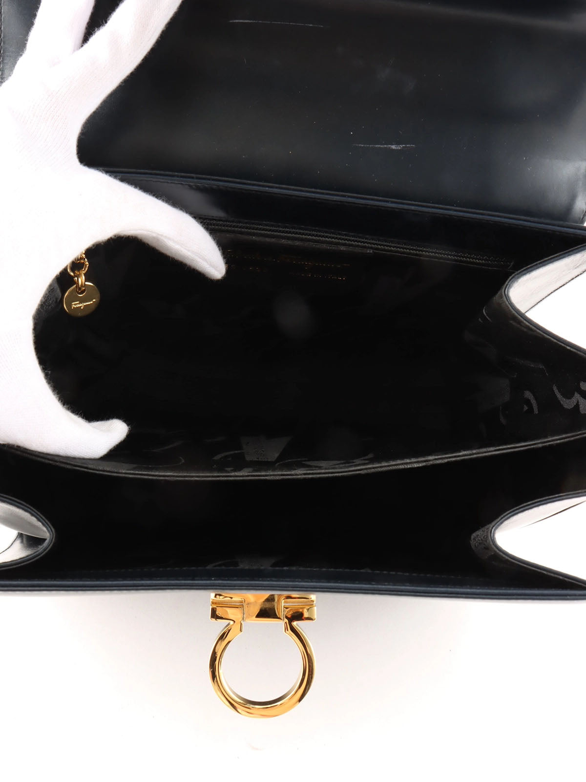 Gancini Plate 2-Way Bag Black