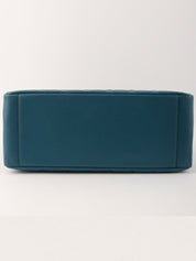 2004年頃製 キャビアスキンCCマークステッチチェーントートバッグ インディゴブルー