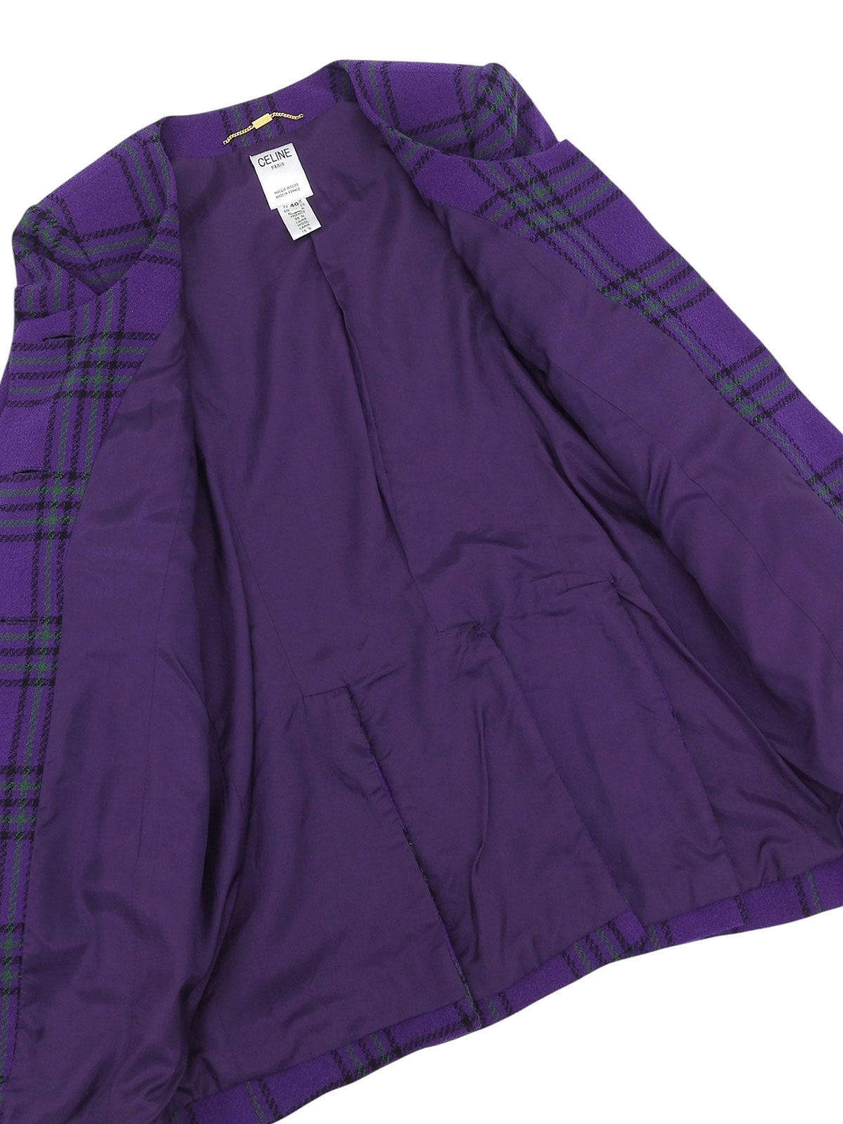 ロゴボタンノーカラーセットアップ パープル/グリーン