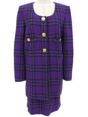 ロゴボタンノーカラーセットアップ　パープル/グリーン