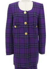 ロゴボタンノーカラーセットアップ　パープル/グリーン