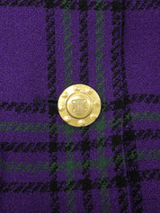 ロゴボタンノーカラーセットアップ　パープル/グリーン