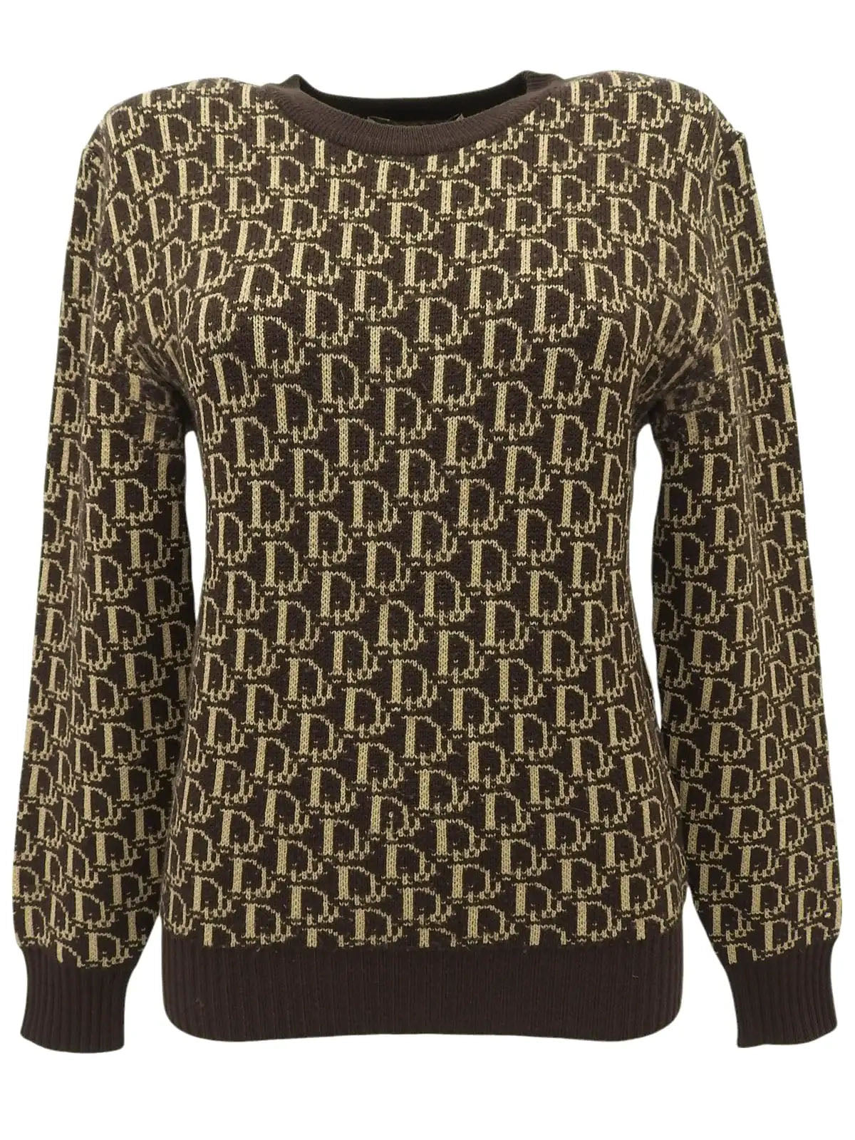 Wool Trotter Pattern Sweater in Brown/Beige