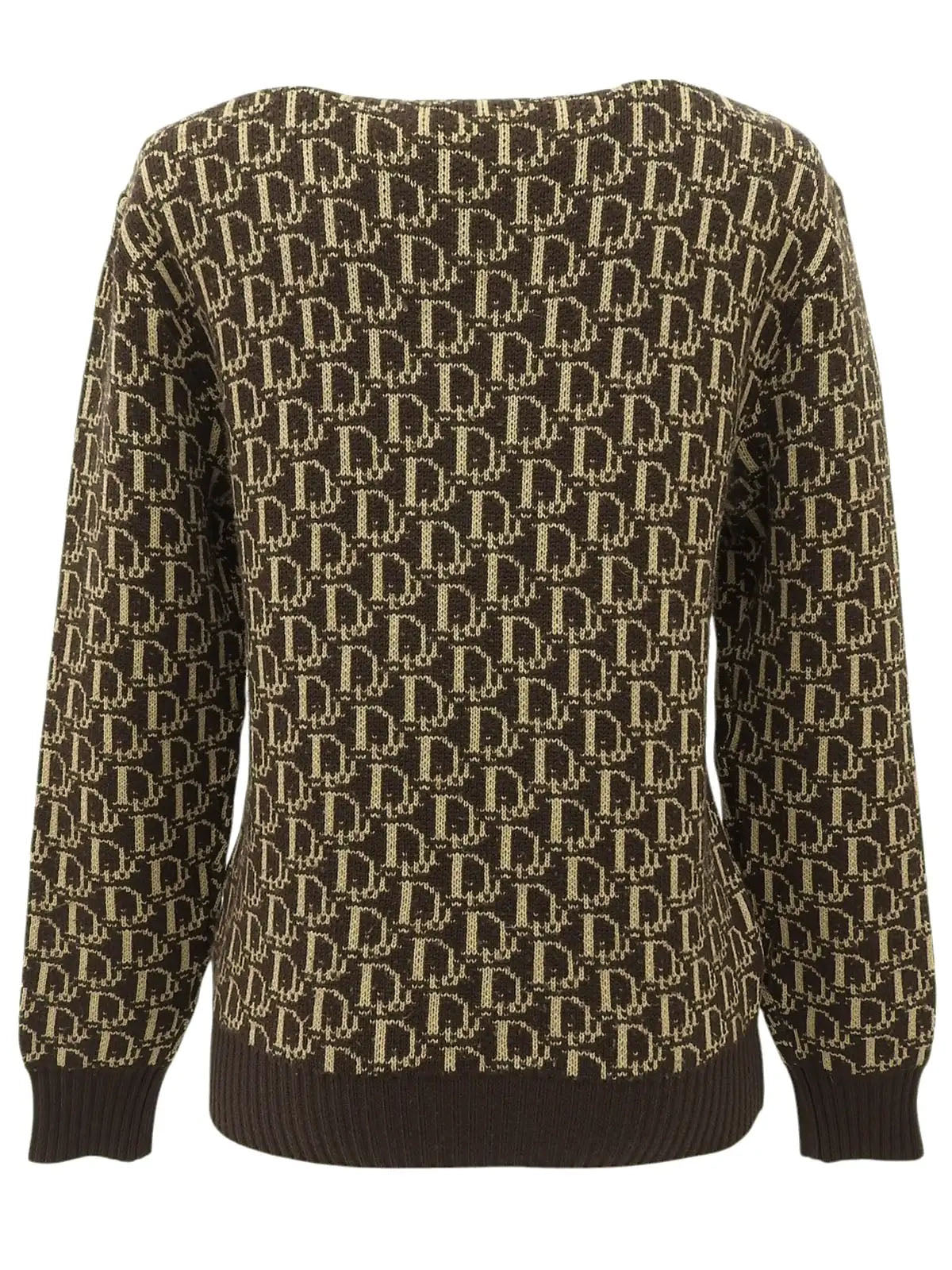 Wool Trotter Pattern Sweater in Brown/Beige