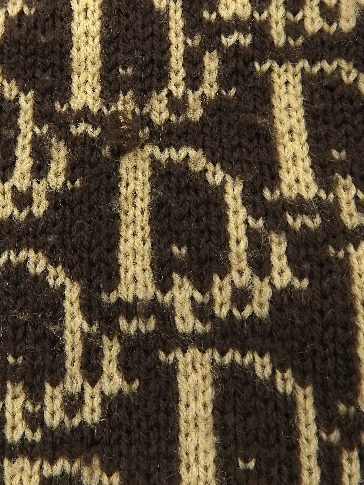 ウールトロッターパターンセーター　ブラウン／ベージュ