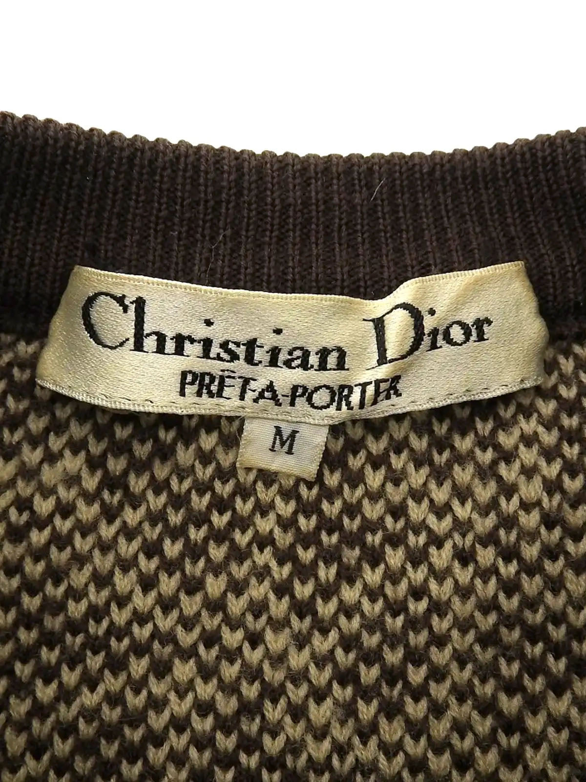 Wool Trotter Pattern Sweater in Brown/Beige