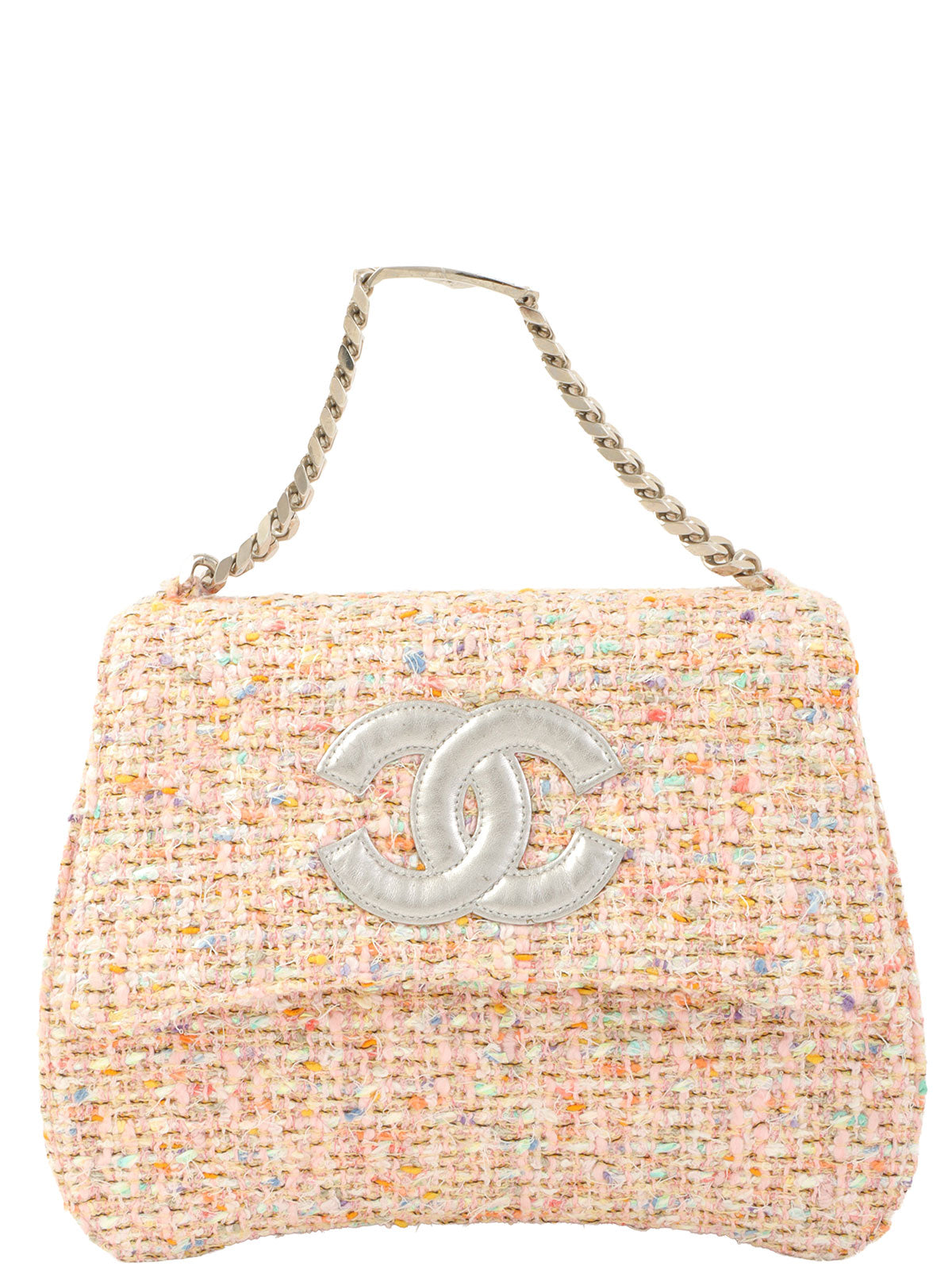 1997年頃製 ツイードCCマークチェーンハンドバッグ ピンク/マルチ