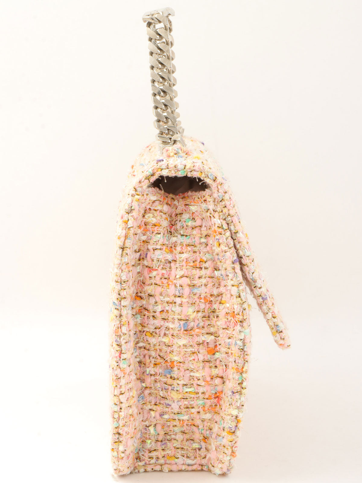 1997年頃製 ツイードCCマークチェーンハンドバッグ ピンク/マルチ