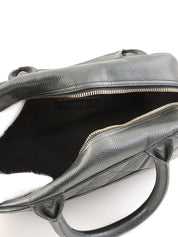 2003 Caviar Skin CC Mark Stitch Mini Boston Bag in Black