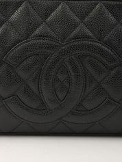 2003 Caviar Skin CC Mark Stitch Mini Boston Bag in Black