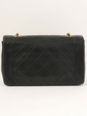 Around 1990 Made Matelasse Stitch CC Turn-lock Chain Shoulder Bag Black