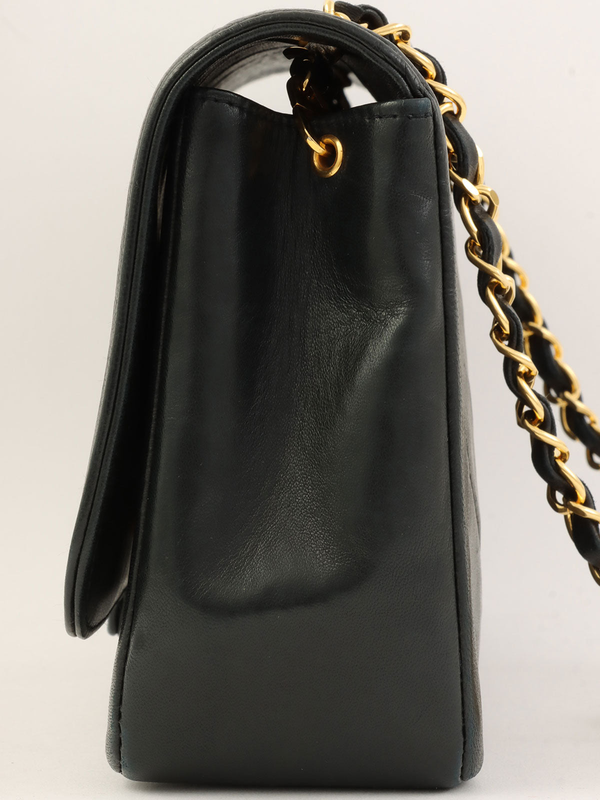Around 1990 Made Matelasse Stitch CC Turn-lock Chain Shoulder Bag Black