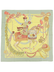 Carré 90 Le Timbalier 图案围巾黄色/卡其色/多色