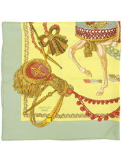 Carré 90 Le Timbalier 图案围巾黄色/卡其色/多色