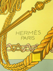 カレ90 Le Timbalierパターンスカーフ イエロー/カーキ/マルチ