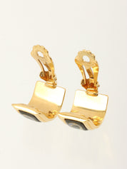 エマイユイヤリング ブラック/ゴールド