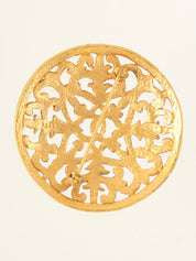 1991 Round CC Mark Cutout Design Brooch Gold