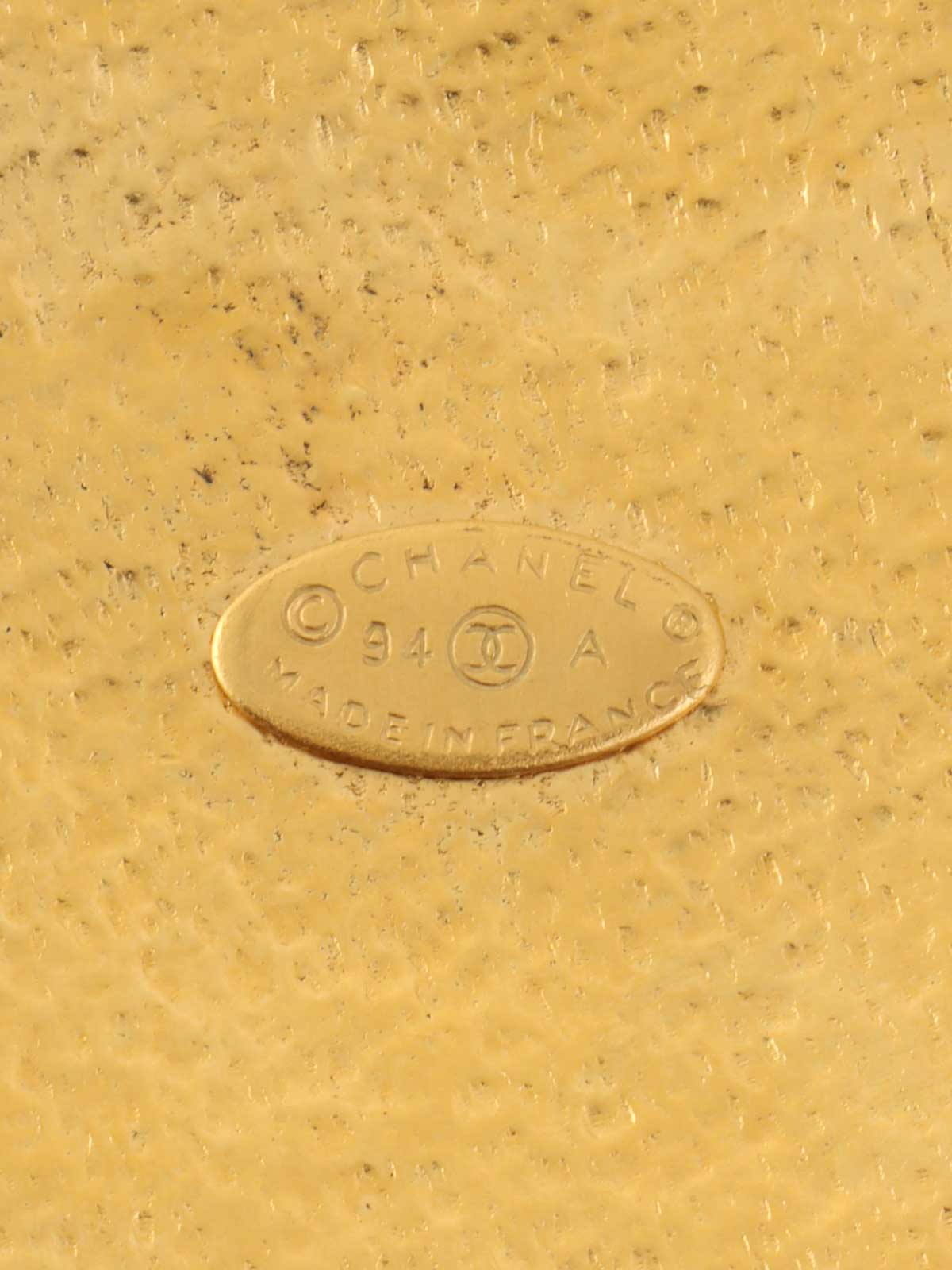 1994年製　ラウンドサンモチーフCCマークブローチ　ゴールド