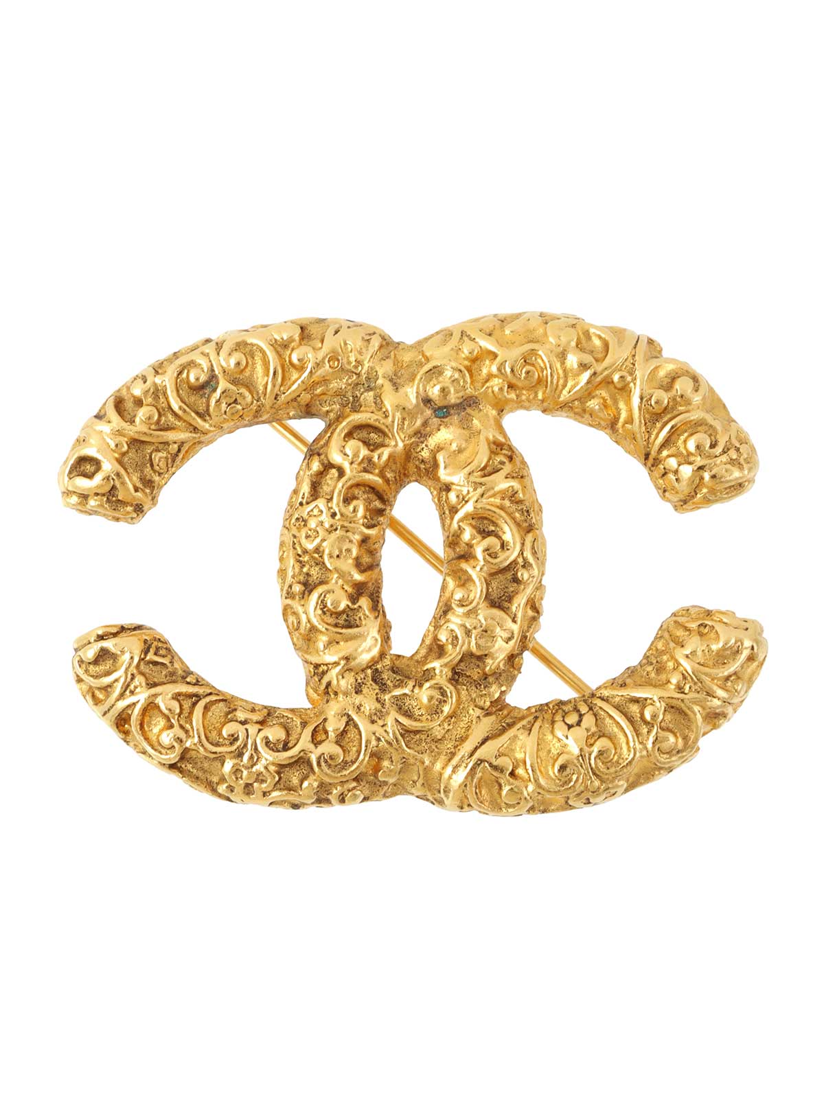 1993年製 デザインCCマークブローチ ゴールド