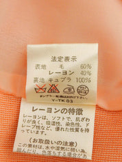 シェルボタンノーカラージャケット　サーモンピンク
