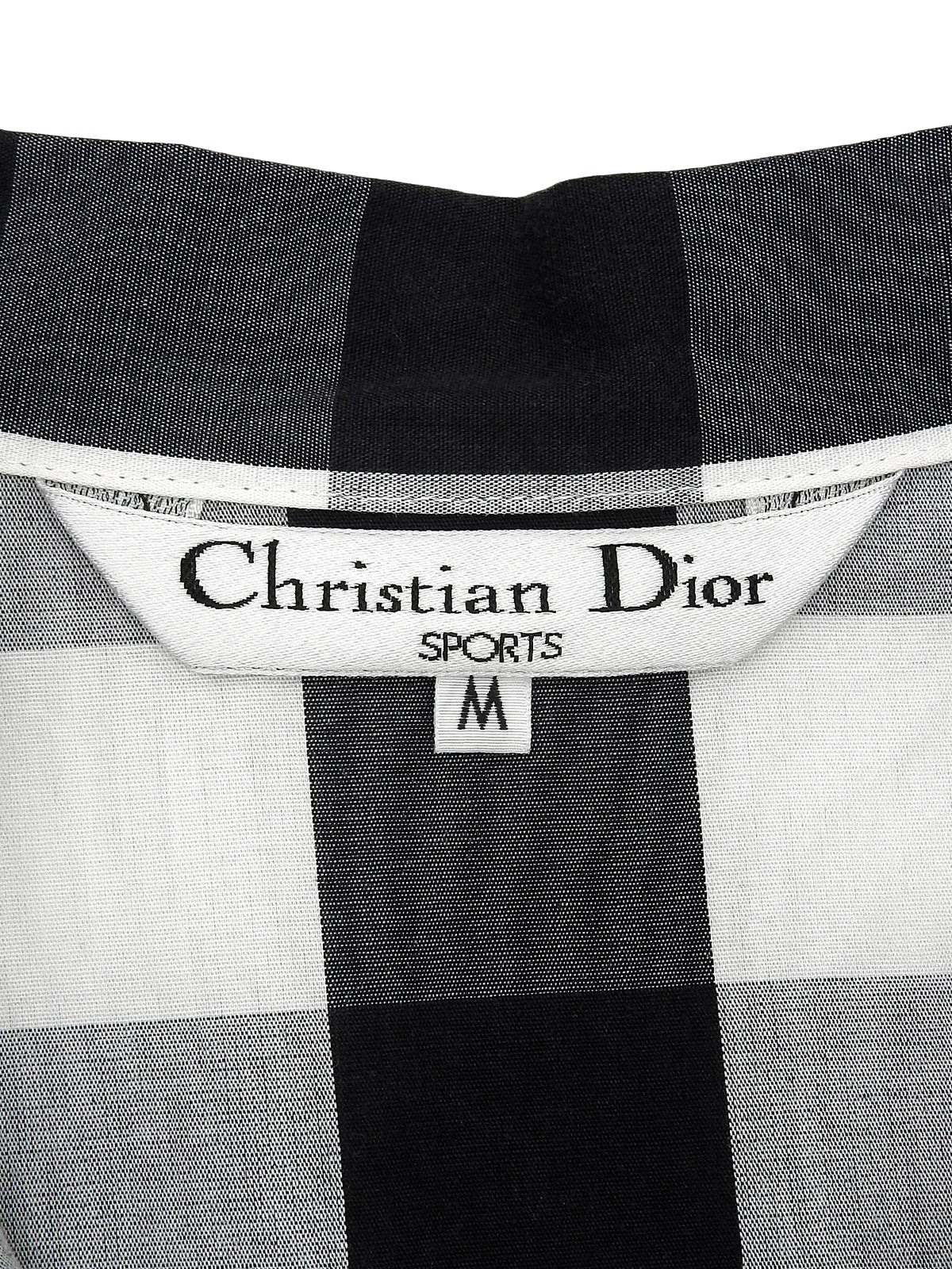 ギンガムチェックパターン半袖シャツ ホワイト/ブラック