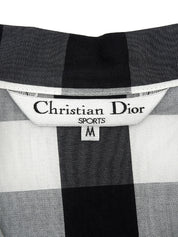 ギンガムチェックパターン半袖シャツ ホワイト/ブラック