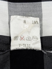 白色/黑色格子图案短袖衬衫