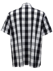 ギンガムチェックパターン半袖シャツ ホワイト/ブラック