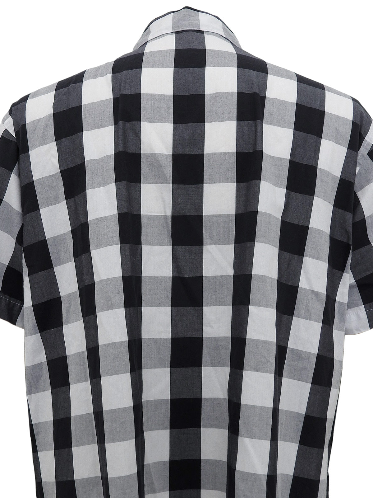 ギンガムチェックパターン半袖シャツ ホワイト/ブラック