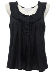 Cotton sleeveless top in black