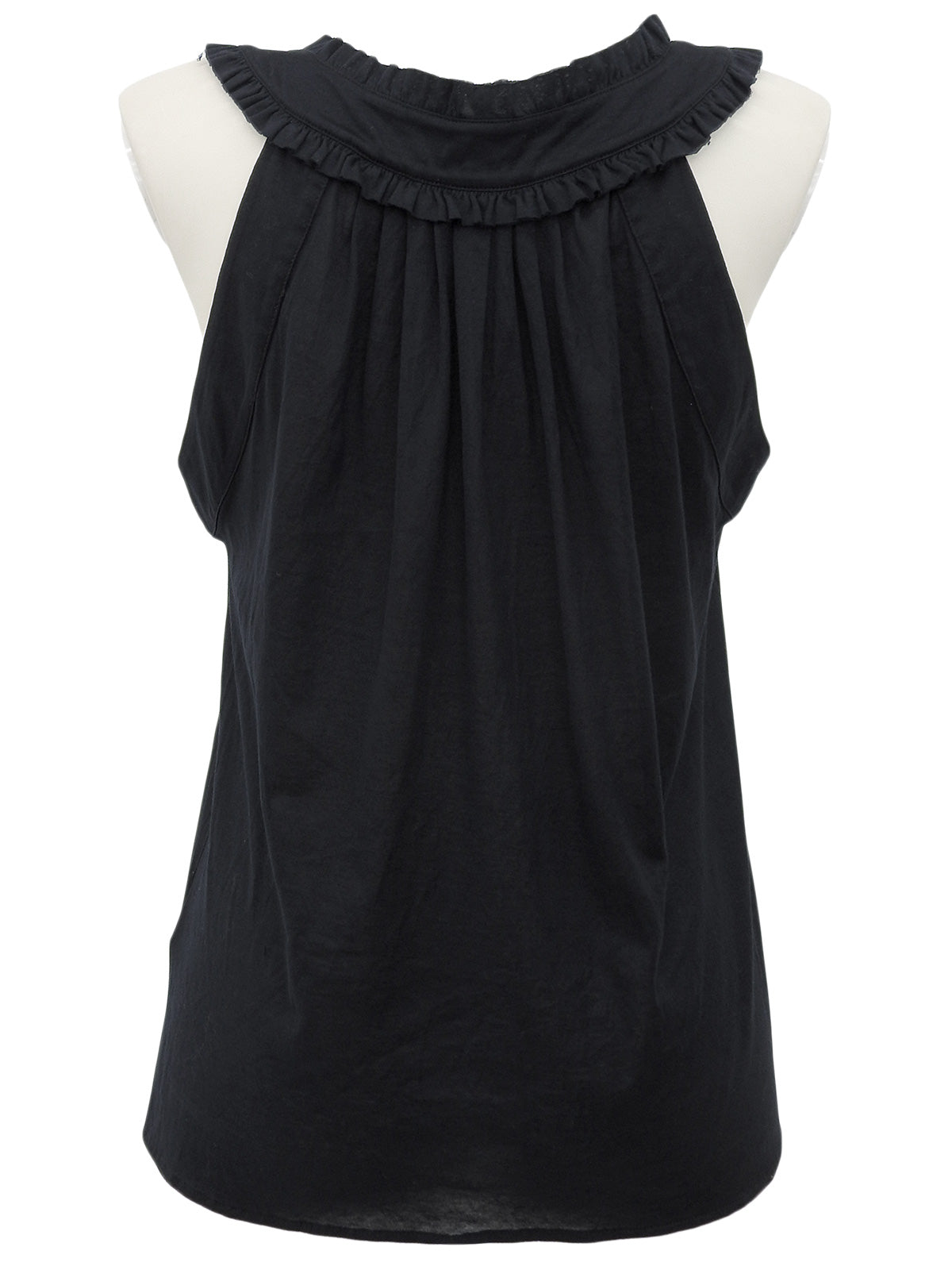 Cotton sleeveless top in black