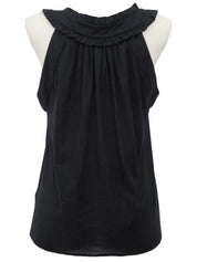 Cotton sleeveless top in black