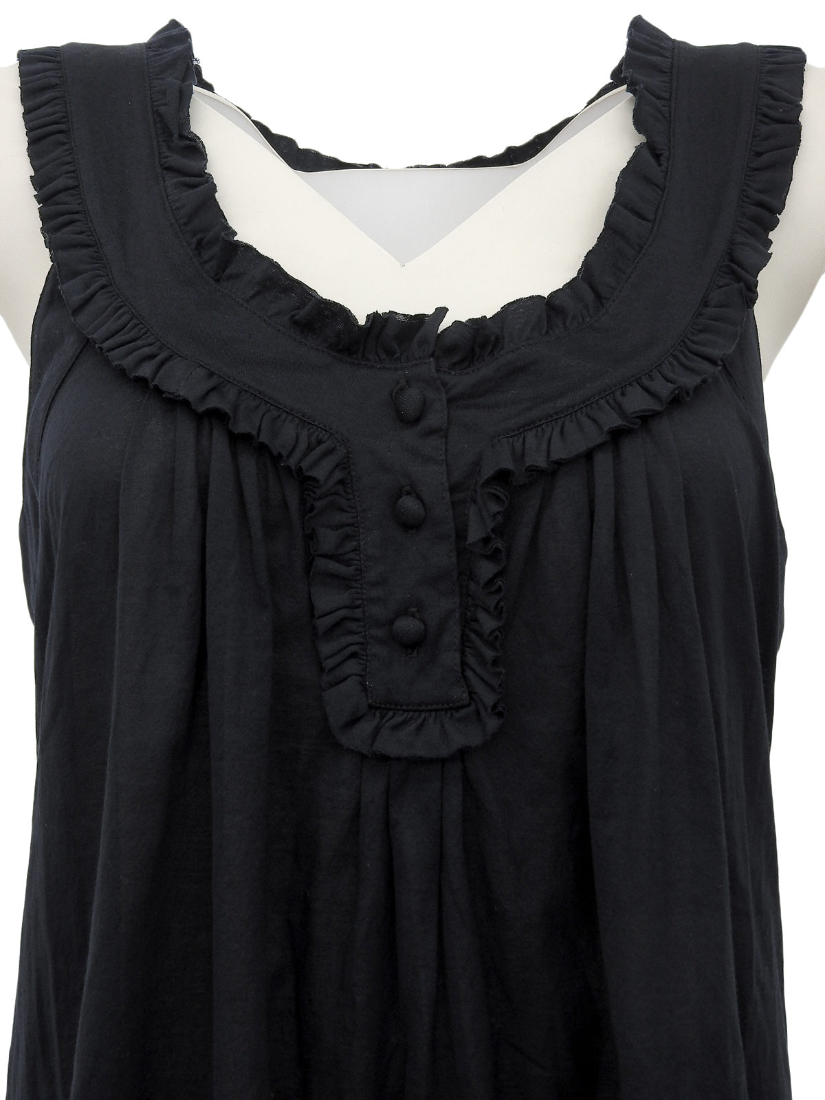 Cotton sleeveless top in black