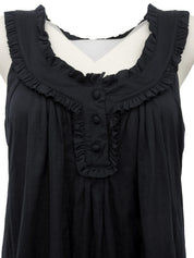 Cotton sleeveless top in black