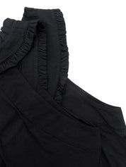 Cotton sleeveless top in black