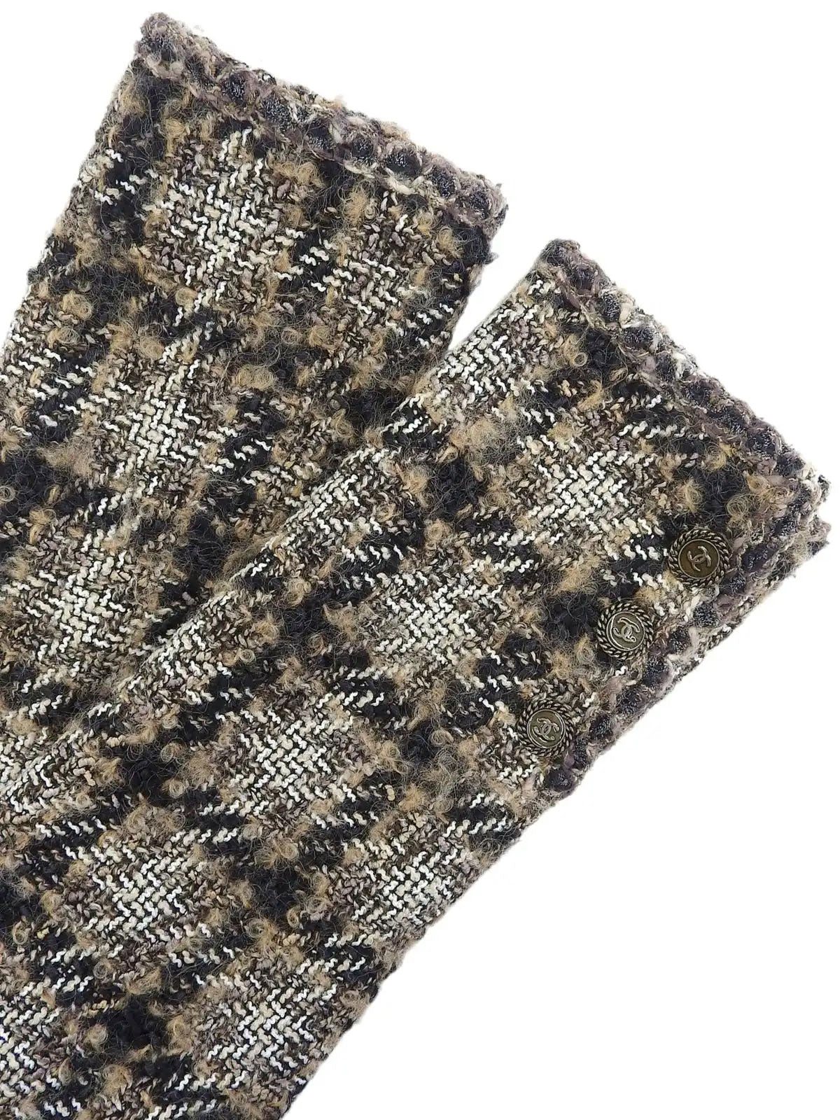 2005 Tweed CC Mark Button Jacket in Brown/Black/White