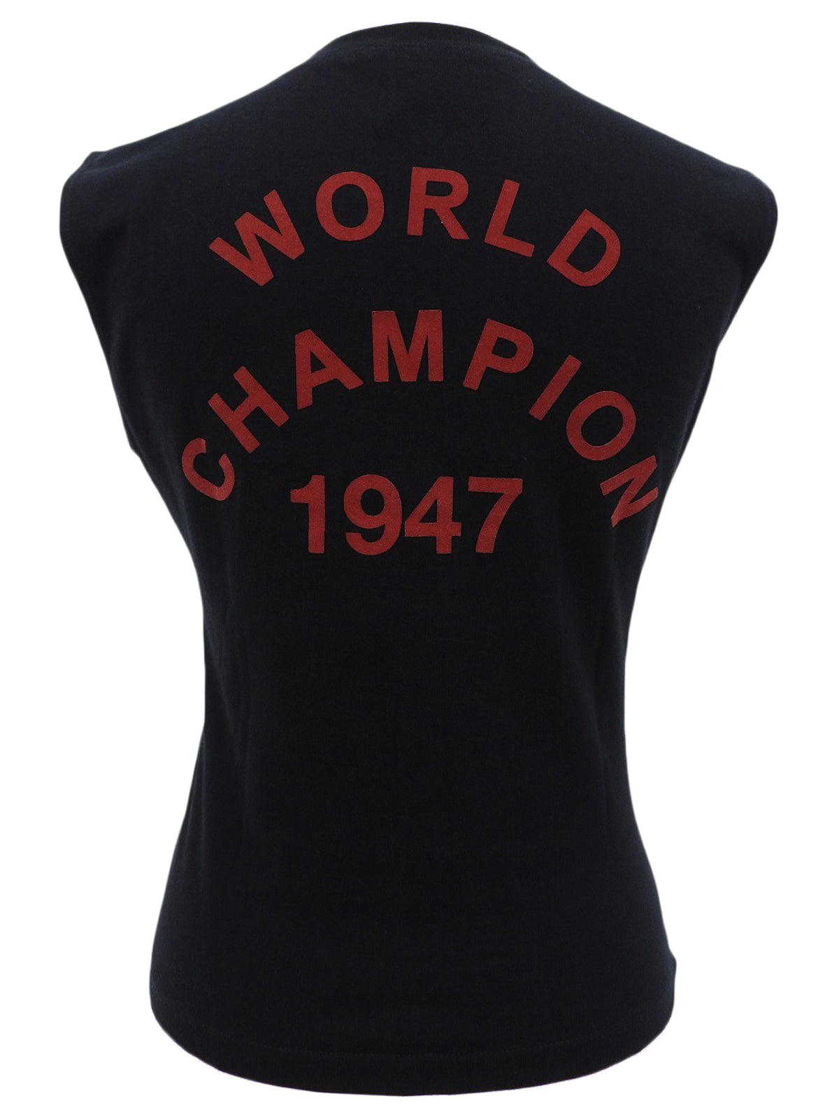 ロゴプリントノースリーブトップス ブラック