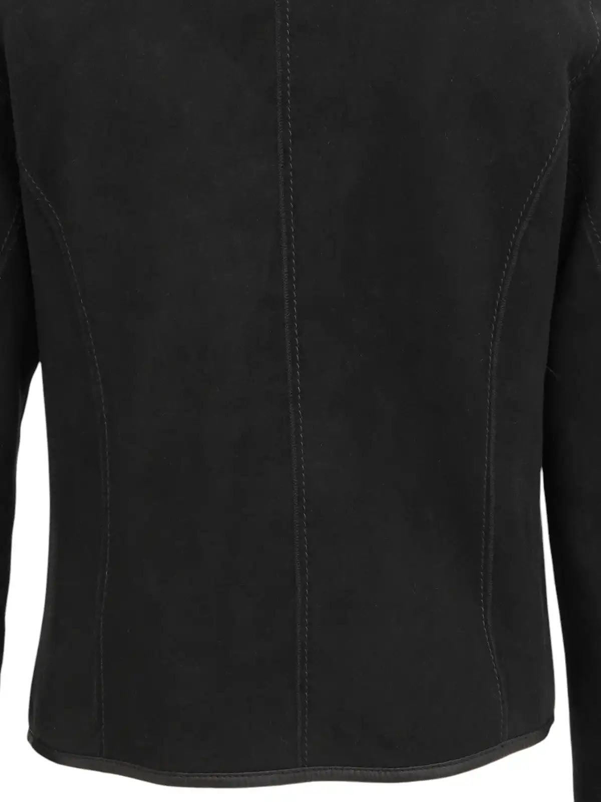 ロゴボタンデザインムートンジャケット　ブラック