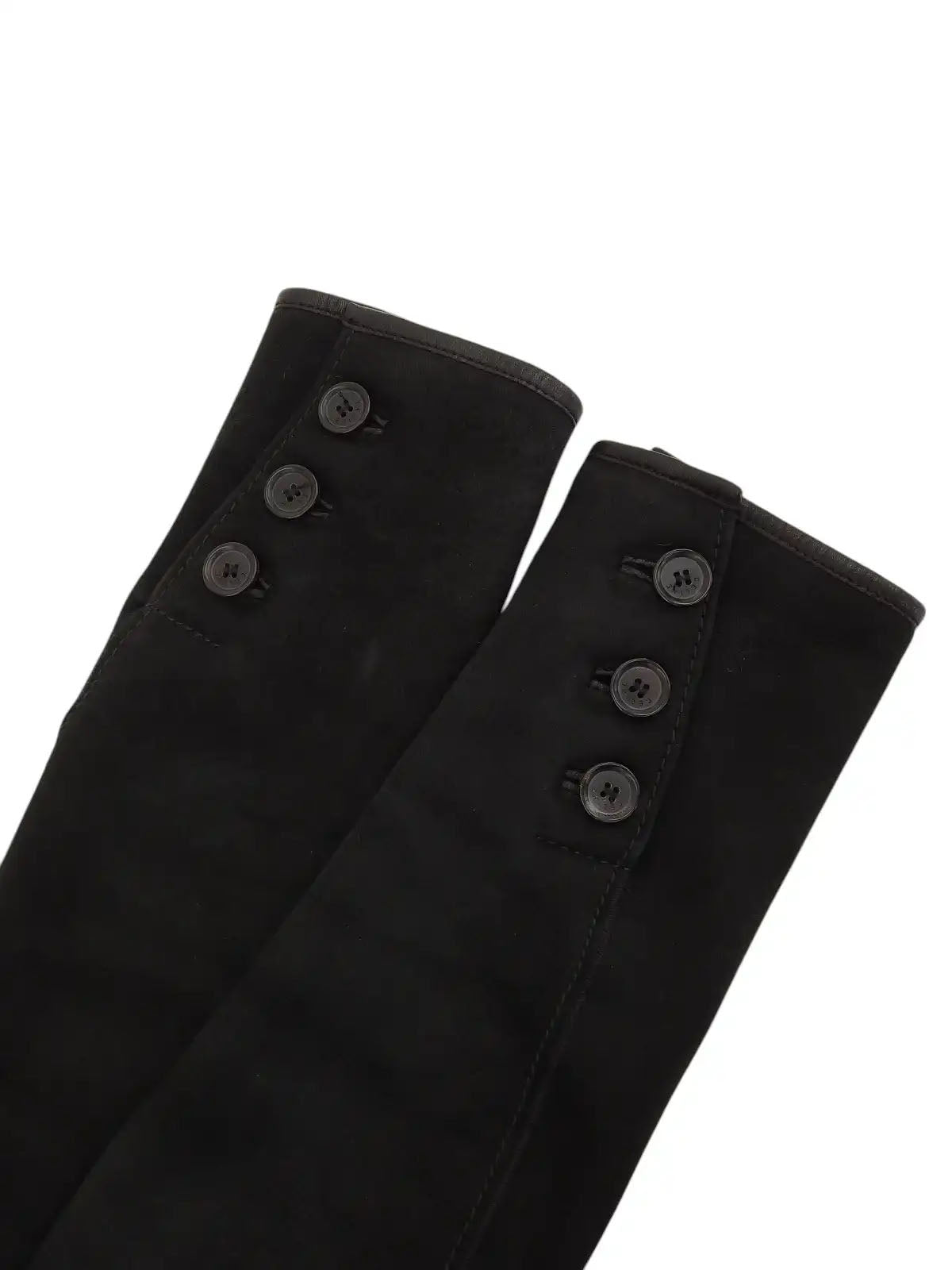 Logo Button Design Mouton Jacket in Black