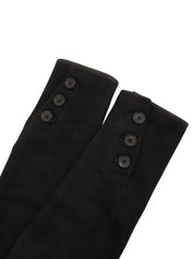 Logo Button Design Mouton Jacket in Black