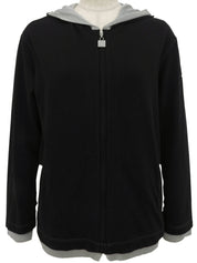 2006 Two-tone Square CC Mark Zip-Up Hoodie Black/Gray