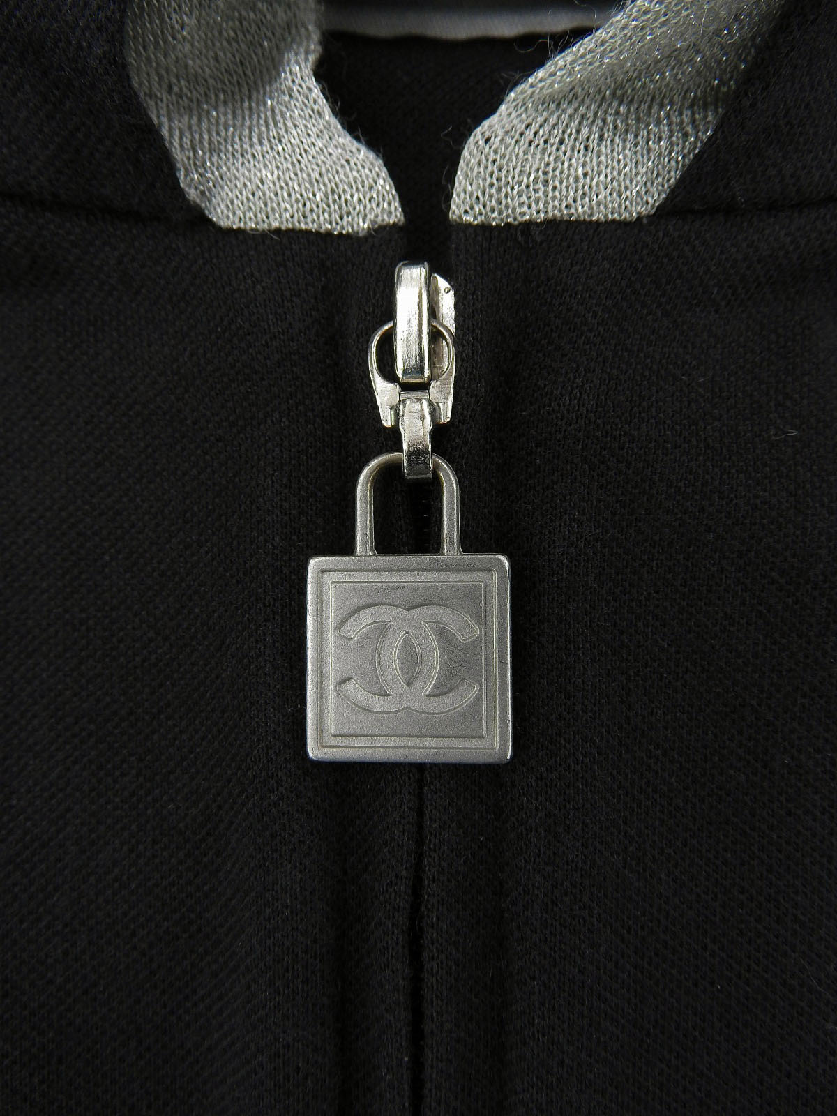 2006 Two-tone Square CC Mark Zip-Up Hoodie Black/Gray
