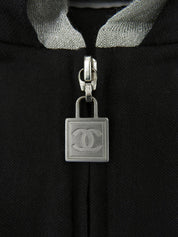2006 Two-tone Square CC Mark Zip-Up Hoodie Black/Gray