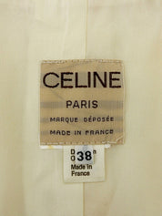 Macadam Button Chain Design Collarless Jacket Cream Yellow