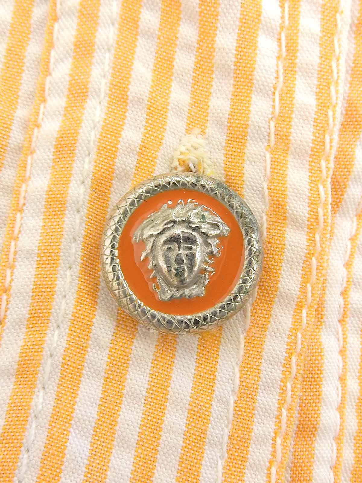 Stripe Pattern Medusa Button Set in Orange