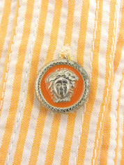Stripe Pattern Medusa Button Set in Orange